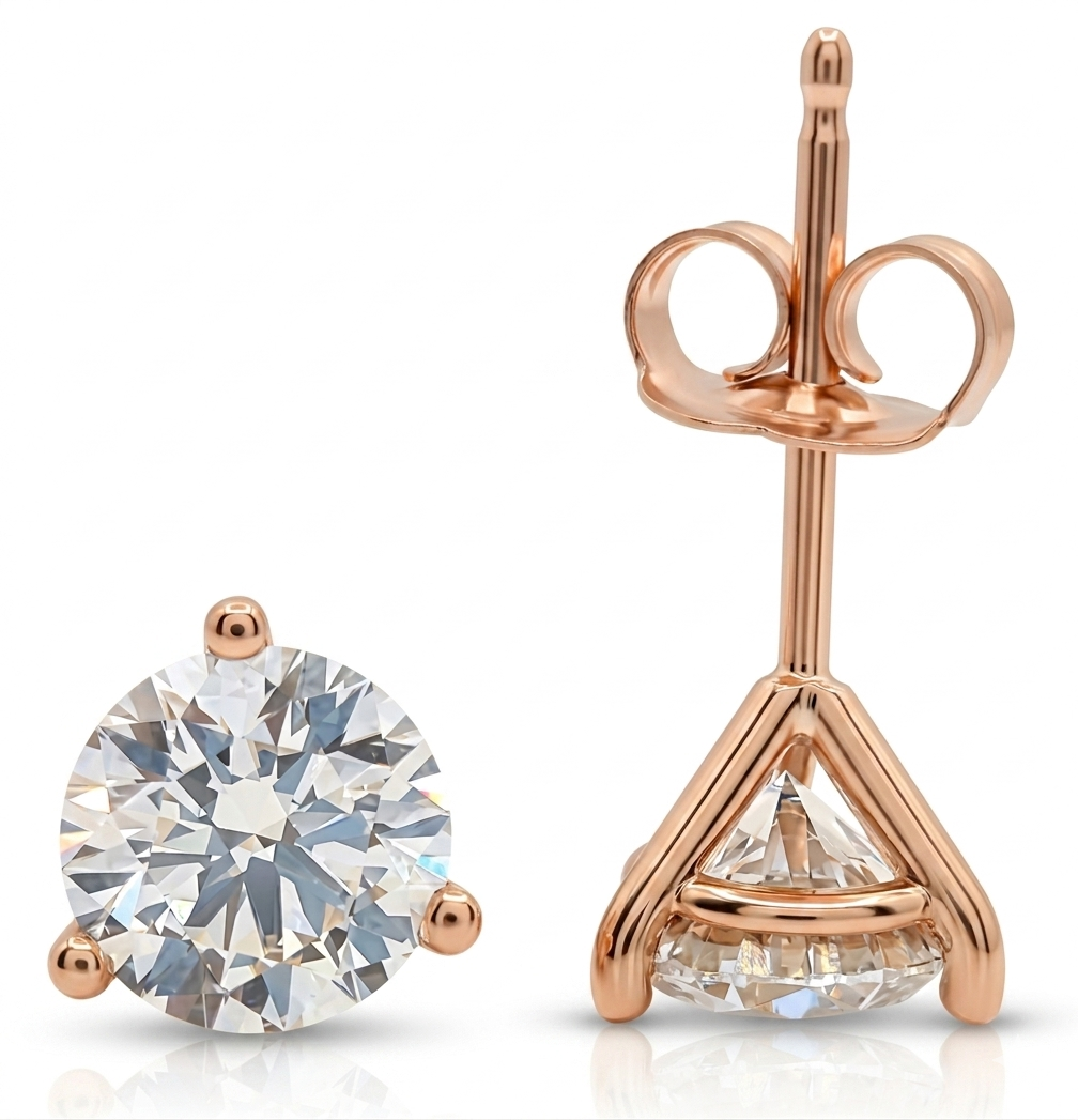 lab grown diamond prong martini diamond earrings