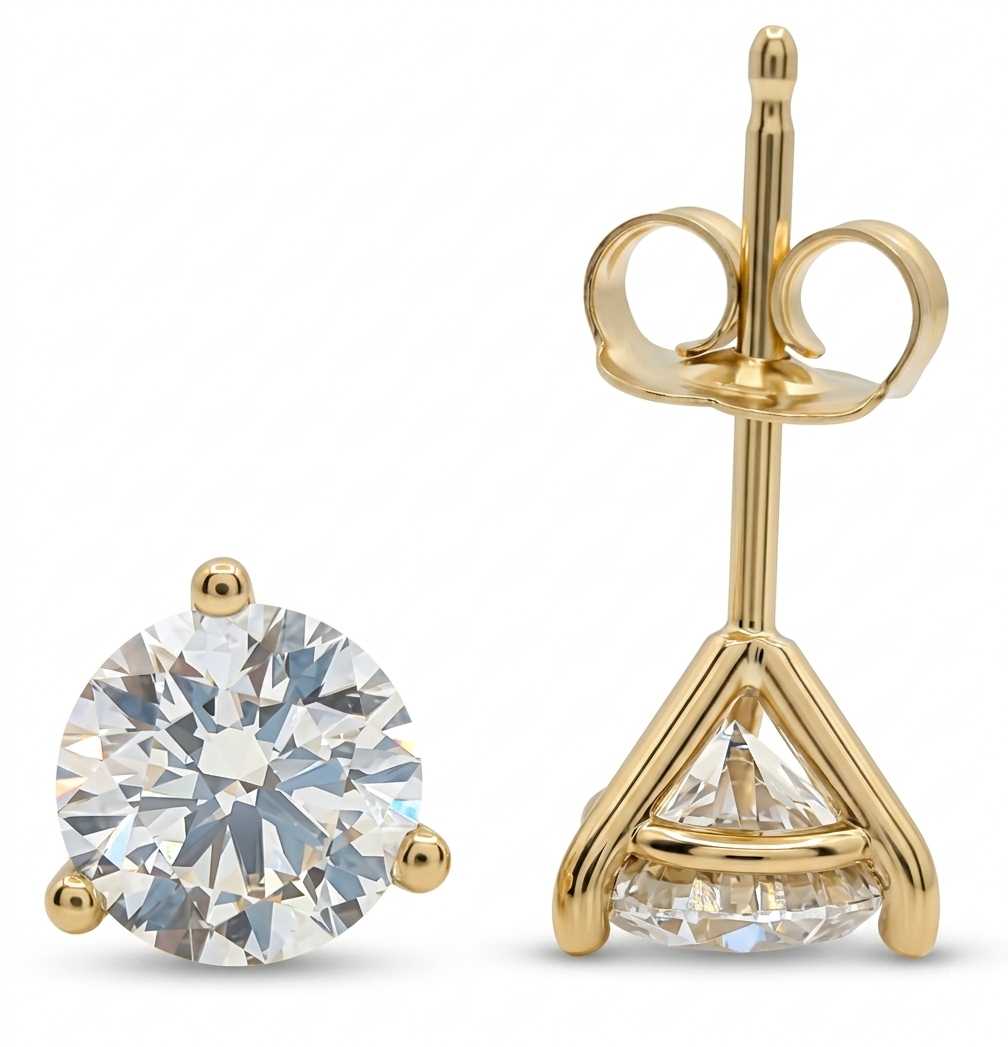 Diamond Stud Earrings, view 10