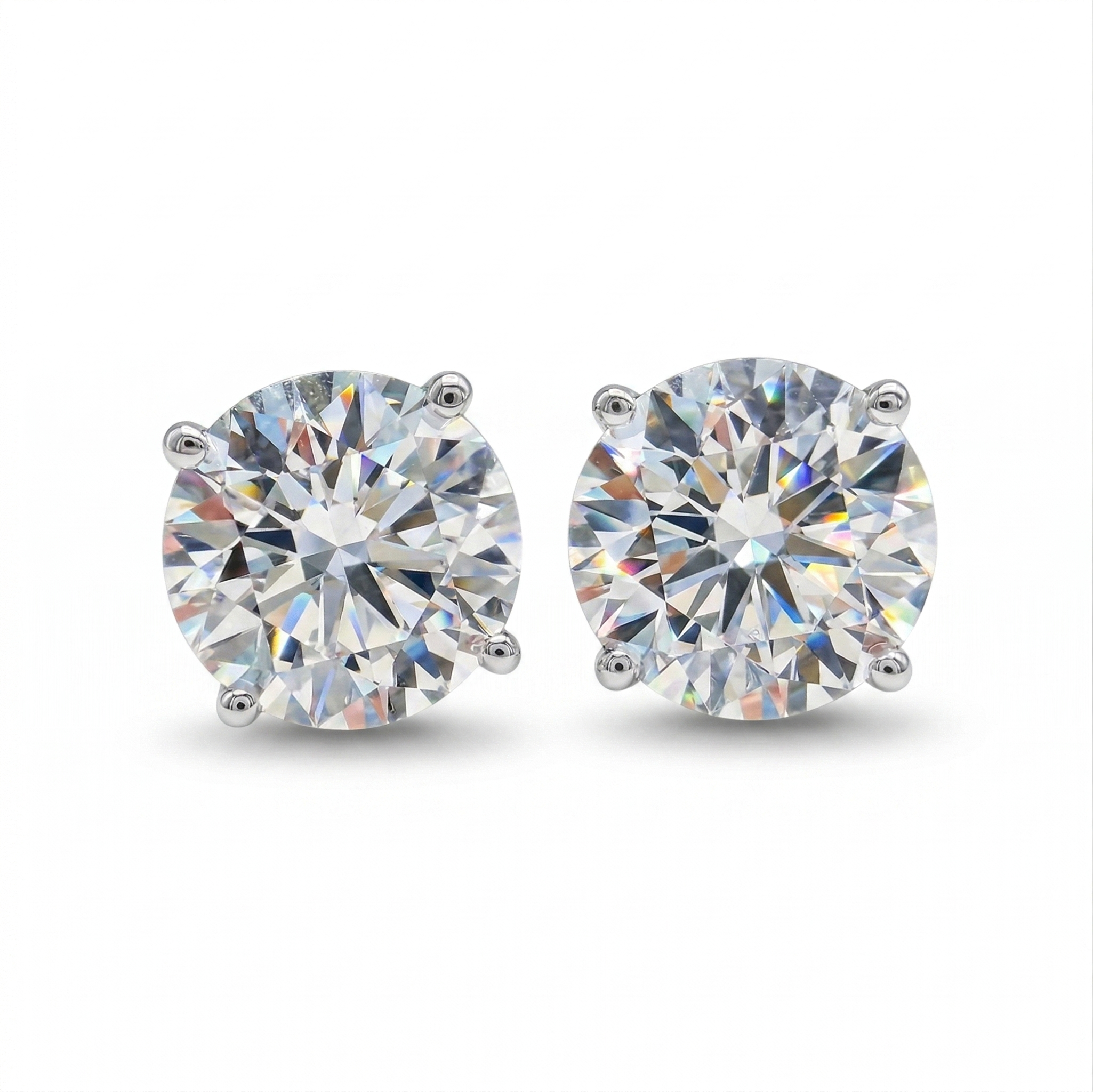 Diamond Stud Earrings, 4-prong martini setting (2)
