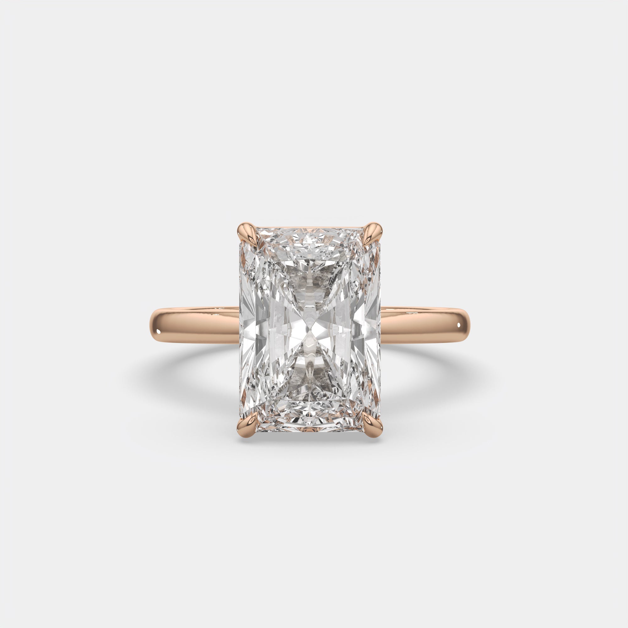 5.00 Ct E VS1 Radiant Solitaire Diamond Ring, in 14k rose gold (3)