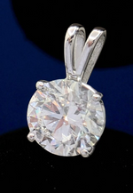 Load image into Gallery viewer, 3 Ct E VS1 Round Lab Grown Diamond Pendant 14k White Gold IGI Certified No Chain