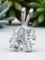 Load image into Gallery viewer, 3 Ct E VS1 Round Lab Grown Diamond Pendant 14k White Gold IGI Certified No Chain