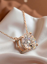 Load image into Gallery viewer, 3.00 Ct D VS1 Round Lab Grown Diamond Pendant 14k Rose Gold IGI Certified