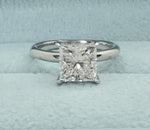 Load image into Gallery viewer, 2 Ct D VVS2 Princess Cut IGI Certified Lab Grown Diamond Solitaire Ring 14k Gold