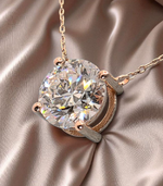 Load image into Gallery viewer, 3.00 Ct D VS1 Round Lab Grown Diamond Pendant 14k Rose Gold IGI Certified