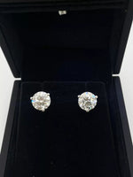 Load image into Gallery viewer, 4.00 Ct D VS2 Round Lab Grown 14k Diamond Stud Earrings IGI Certified