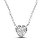 Load image into Gallery viewer, 1.00 Ct Heart Shape D VS1 Lab Grown Diamond Bezel Pendant 14k White IGI Certify