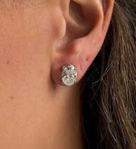 Load image into Gallery viewer, 4.00 Ct E VS1 Oval Lab Grown Diamond Stud Earrings Pushback 14k White Gold