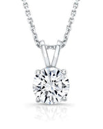 Load image into Gallery viewer, 2.00 Ct Round Lab Grown Diamond 4 Prong Pendant 14k White Gold IGI Certified