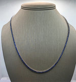 Load image into Gallery viewer, 15.00 Ct 14k White Gold Lab Grown Eternity Sapphire Tennis Necklace, 20” NEW!