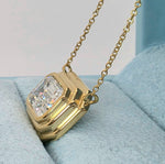 Load image into Gallery viewer, 2.84 Ct D VVS2 Emerald Cut Lab Grown Bezel Pendant 14k Yellow Gold IGI Certified
