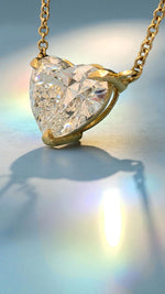 Load image into Gallery viewer, 3.00 Ct D VS1 Lab Grown Heart Shaped Diamond Pendant 14k Gold IGI Certified