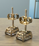 Load image into Gallery viewer, 1 Ct Radiant Diamond Lab Grown Diamond Stud Earrings 14k Yellow Gold Push Back