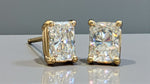 Load image into Gallery viewer, 2.00 Ct E VS1 Radiant Lab Grown Diamond Stud Earrings 14k Gold Push Back IGI GIA