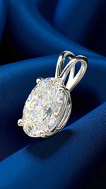 Load image into Gallery viewer, 1 Ct D VS1 Oval Lab Grown Diamond Pendant 14k White Gold IGI Certified No Chain