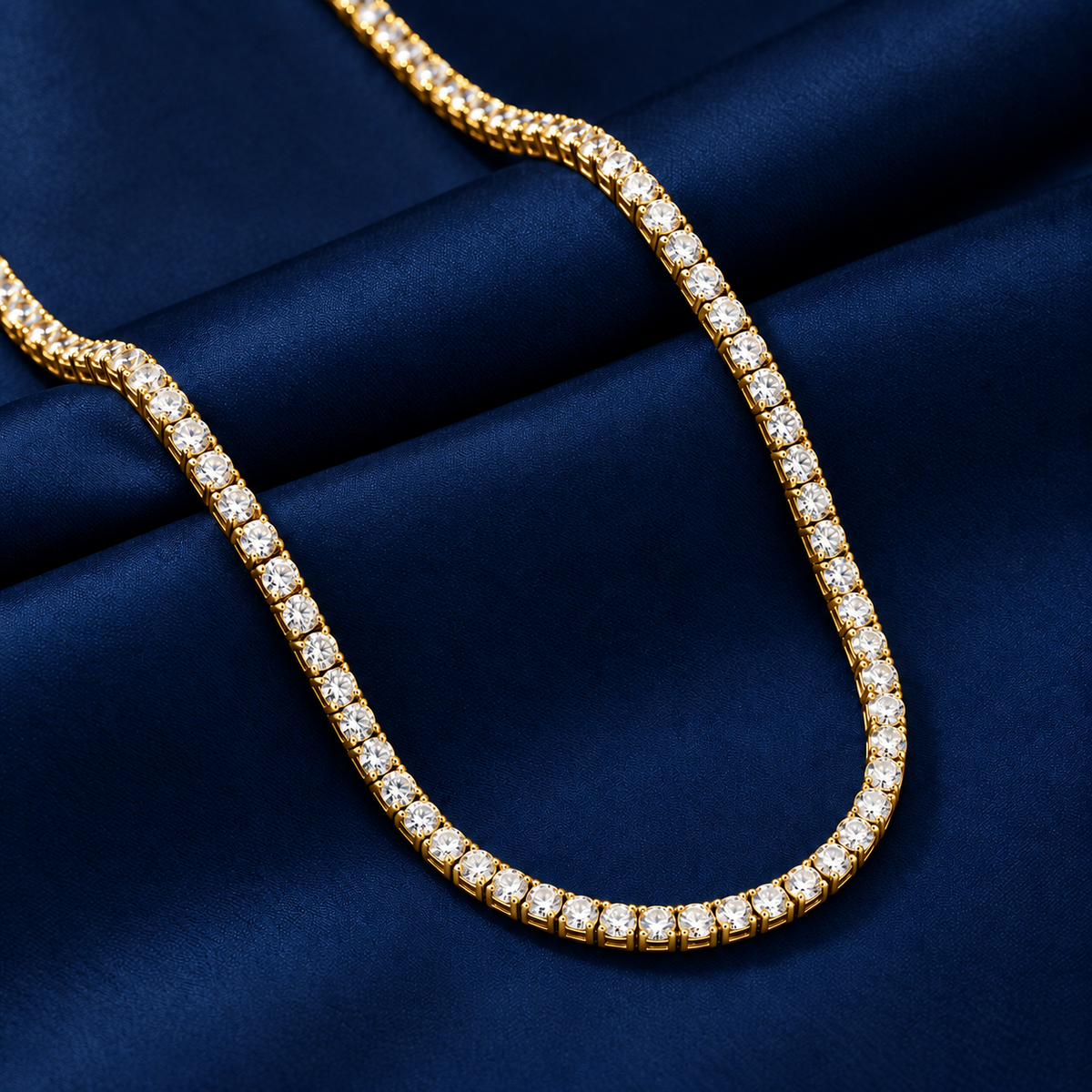 15.30 Ct E VS1 Lab Grown Diamond Eternity Tennis Necklace | 14K Gold 17"