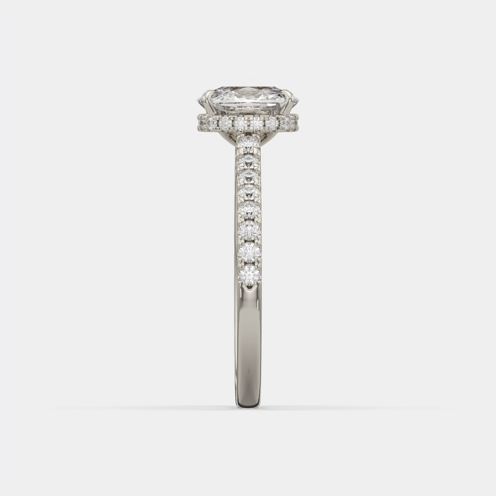2.50 Ct F VS1 Cushion Cut Hidden Halo Diamond Ring, view 11