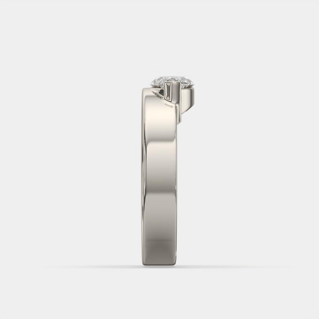 1.00 Ct D VS1 Marquise East West Solitaire Lab Grown Diamond Ring, in white gold, side profile