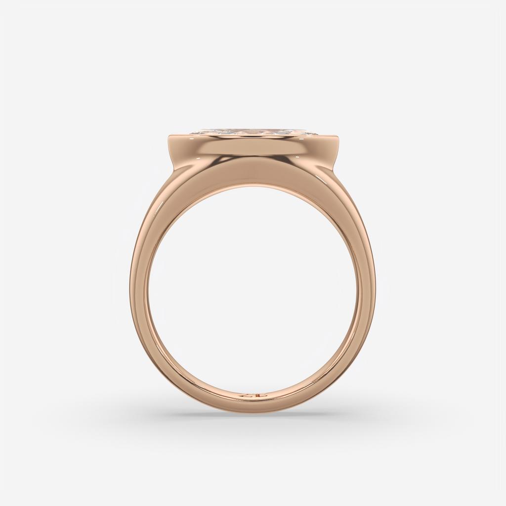 2.00 Ct E VS1 Marquise Solitaire Diamond Ring, in rose gold, front view