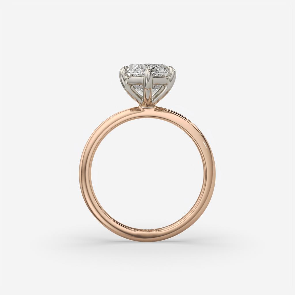 3.00 Ct E VS1 Marquise Lab Grown Diamond Solitaire Ring, in rose gold, side profile