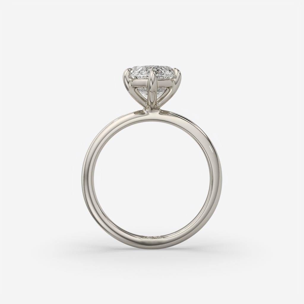 3.00 Ct E VS1 Marquise Lab Grown Diamond Solitaire Ring, in white gold, side profile