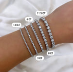 Load image into Gallery viewer, Tapered Four Prong Diamond Tennis Bracelet in White Gold