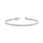 Load image into Gallery viewer, Tapered Four Prong Diamond Tennis Bracelet in White Gold