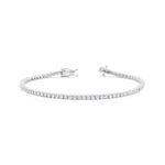 Load image into Gallery viewer, Tapered Four Prong Diamond Tennis Bracelet in White Gold