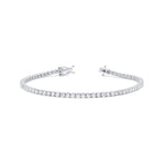 Load image into Gallery viewer, Tapered Four Prong Diamond Tennis Bracelet in White Gold