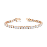 Load image into Gallery viewer, Straight Four Prong Diamond Tennis Bracelet in Rose Gold - Lab Grown