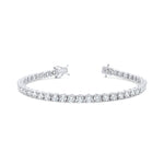 Load image into Gallery viewer, Tapered Four Prong Diamond Tennis Bracelet in White Gold