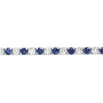 Load image into Gallery viewer, Tapered Four Prong Alternating Sapphire and Diamond Tennis Bracelet