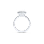 Load image into Gallery viewer, 3.30 Carat Emerald-Cut Halo Diamond Engagement Ring in Platinum