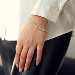 Load image into Gallery viewer, Straight Four Prong Diamond Tennis Bracelet in Rose Gold - Lab Grown