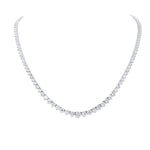 Load image into Gallery viewer, 11 Carat Graduating French Riviera Round Diamond Tennis Necklace 14K White Gold