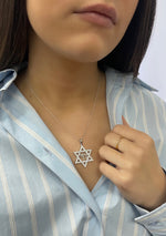 Load image into Gallery viewer, Life Star of David Diamond Pendant