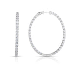 Load image into Gallery viewer, 9.65 Carat 1.8" Diamond Oval Hoop Earrings