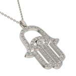 Load image into Gallery viewer, Eye Hamsa Good Luck Diamond Pendant