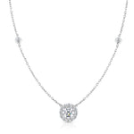 Load image into Gallery viewer, 1.10 Carat Round Diamond Halo Necklace