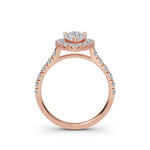 Load image into Gallery viewer, 1.75 Carat Pear Shape Halo Diamond Engagement Ring GIA H/SI1