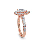 Load image into Gallery viewer, 1.75 Carat Pear Shape Halo Diamond Engagement Ring GIA H/SI1