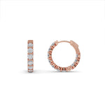 Load image into Gallery viewer, 4.15 Carat Round Diamond Hoop Earrings with .80 Inch Drop