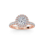 Load image into Gallery viewer, 2.02 Carat Seamless Halo Round Diamond Engagement Ring in Platinum