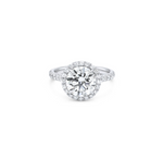 Load image into Gallery viewer, 3.15 Round Diamond Engagement Ring with Halo and Micropave Band