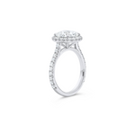 Load image into Gallery viewer, 3.15 Round Diamond Engagement Ring with Halo and Micropave Band
