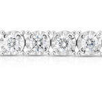 Load image into Gallery viewer, Illusion Set Diamond Tennis Bracelet in White Gold