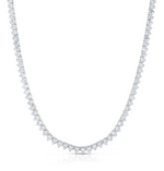 Load image into Gallery viewer, Round Diamond Three Prong Tennis Necklace in White Gold