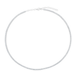 Load image into Gallery viewer, Round Diamond Choker Necklace with Adjustable Chain in White Gold