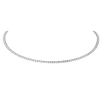 Load image into Gallery viewer, Round Diamond Choker Necklace with Adjustable Chain in White Gold