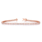 Load image into Gallery viewer, Tapered Four Prong Diamond Tennis Bracelet in Rose Gold - Lab Grown